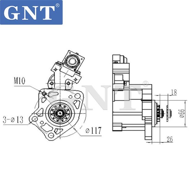 24V 11T 5.0KW GNT Starter motor compatible with  KATO HD820V 4M50 FOSO Engine STM3360LP STM3360MN STM3360SK M008T62371 M008T62371AM M8T62371 M8T62371AM ME223360 STM3360WA 300N11845Z