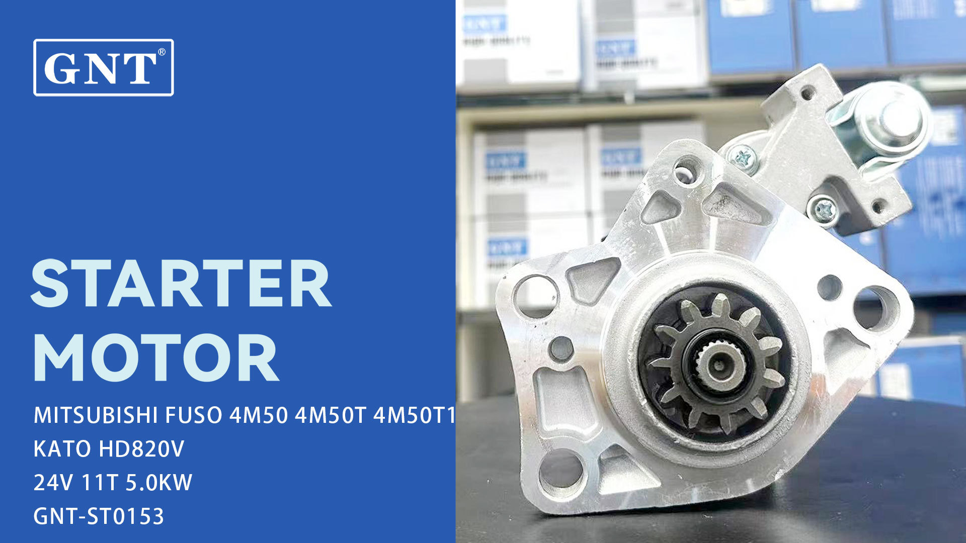 24V 11T 5.0KW GNT Starter motor compatible with  KATO HD820V 4M50 FOSO Engine STM3360LP STM3360MN STM3360SK M008T62371 M008T62371AM M8T62371 M8T62371AM ME223360 STM3360WA 300N11845Z