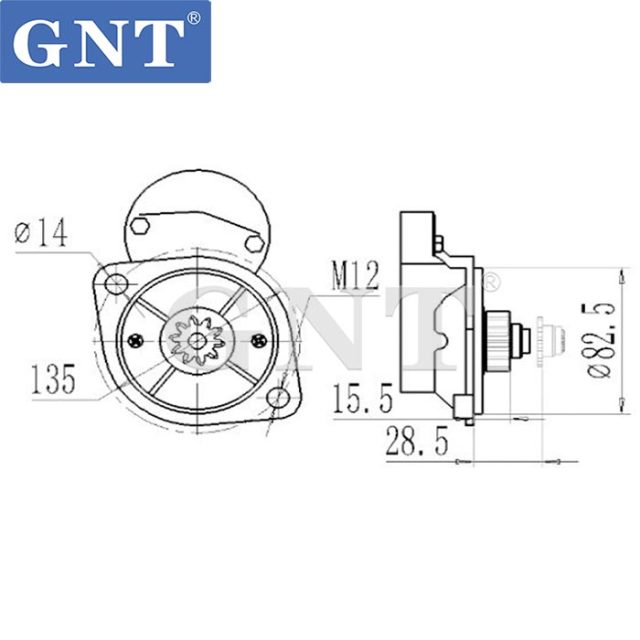 12V 11T Starter Motor compatible with Toyota 2L Engine 1280000360 1280007350 1280007352 1280007353 1280008140 1280008141 1280008142 1280008150