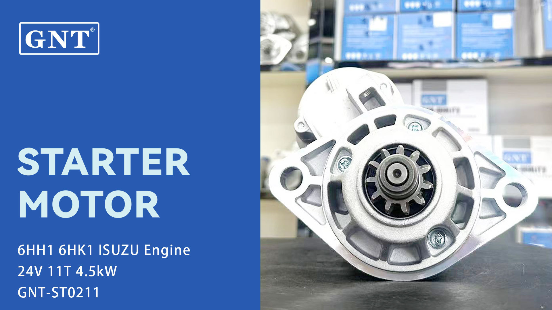 24V 11T GNT Starter Motor compatible with 6HH1 6HE1 ISUZU Engine 1280008064 1811002950 1811003070 1811003230 8943998261 8943998961