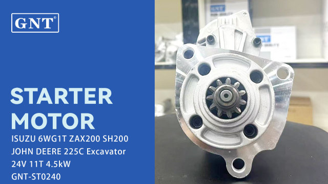 24V 11T Starter compatible with JOHN DEERE 225C Excavator 6BG1T Engine STK4267RB STK4267WA STK8267WA 0240003150 0240003151 1-402-25W 19868N 300N10057Z