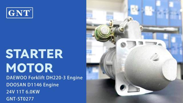 24V 11T Starter compatible with DOOSAN D1146 Engine S9114 UD01318S 113456 CST46603 CST46603AS CST46603ES CST46603OS CST46603RS 262017049 65262017049 65262017049A 65262017124 65262017124C 65262017126A