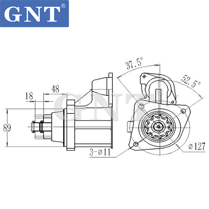 24V 11T Starter Motor compatible with DOOSAN Truck DX225-7 DE08T Engine 19080030 19080031 8200334 8200349 DRS0307 DRS0307N 153502 30051600057 30051600057A 30051600057B 30051600058B 65262017008A
