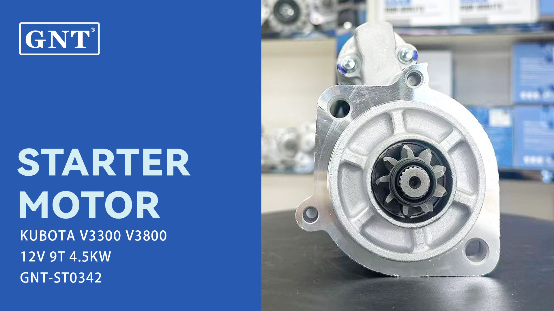 12V 9T Starter motor compatible with Kubota V3800 Engine 114167 3776967 1243573 4042280 XJBT02322 XJBT02517 STM4167EC STM4167LC STM4167MN STM4167NL STM4167SU STM4167WD STM4167YJ STM9167MN