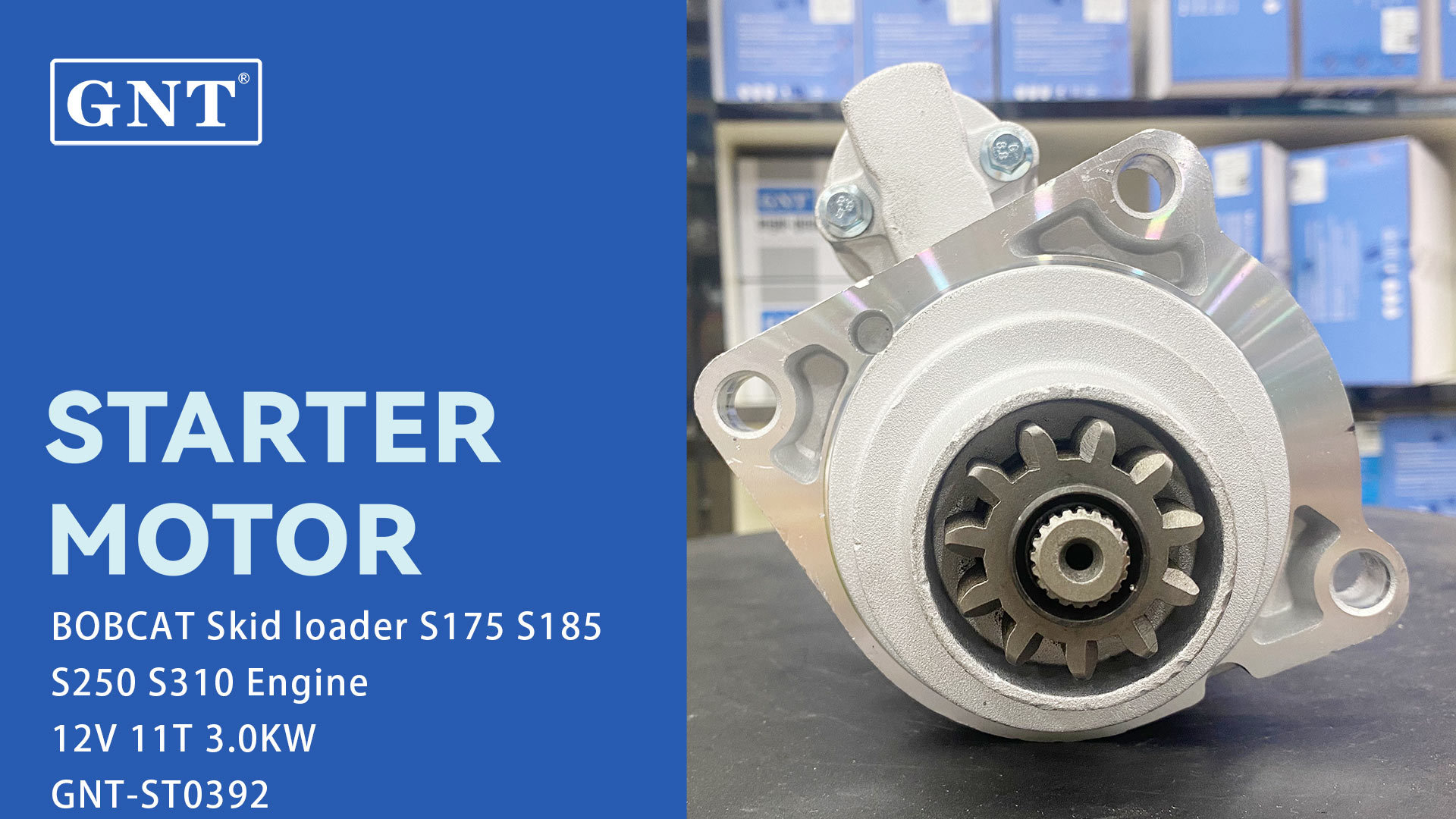 12V 11T Starter compatible with BOBCAT Skid loader S175 S185 S250 S310 Engine STA3727BA STA3727EC STA3727KR STA3727LP STA3727MN STA3727NB STA3727NL STA3727SU