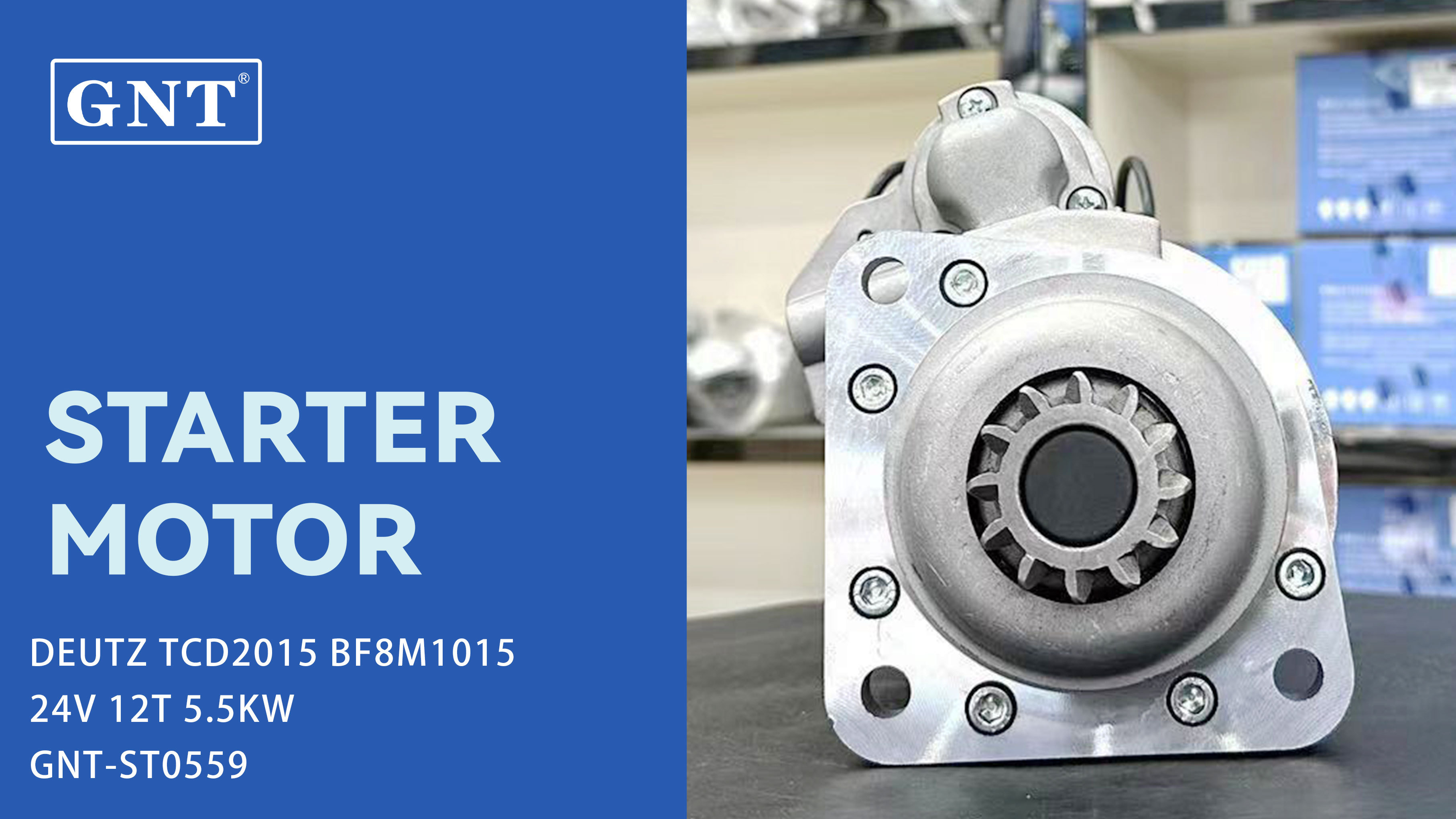 24V 12T GNT Starter Motor for DEUTZ TCD2015 Engine 01183035 1183033 STI9846SU STI9846UL MS62 MS63 STI9846WA 300N10752Z