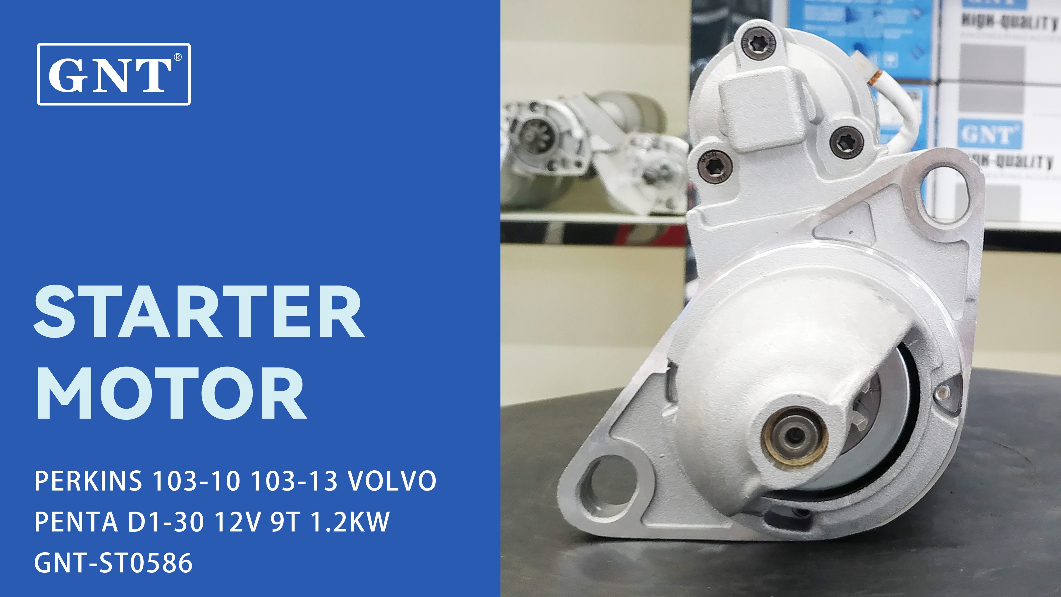 12V 9T GNT Starter Motor compatible with VOLVO D2-40 D2-55 Engine 3197351 3408308 DRS3703 HCP1078 JS737 8EA730278001 S114381 02630500 71436700