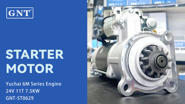 24V 11T GNT Starter compatible with Yuchai 6M Series Engine STP3523MH STP4523MH STQ9400UW X757517200008 M105R3007SEVPP M105R3007SE-VPP M105R3023SE M105R3059SE