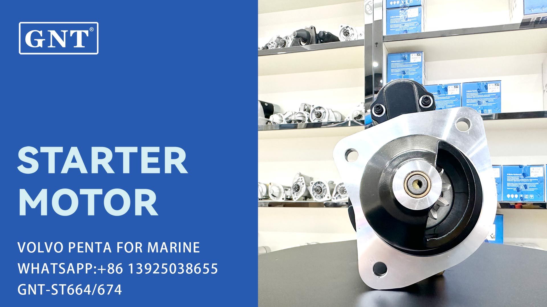 GNT FACTORY VOLVO PENTA D40 STARTER MOTOR SPR0007, 410-40030, 17316N, 2-2915-VA, STR22047, STR54022, 15097, 15097-0E