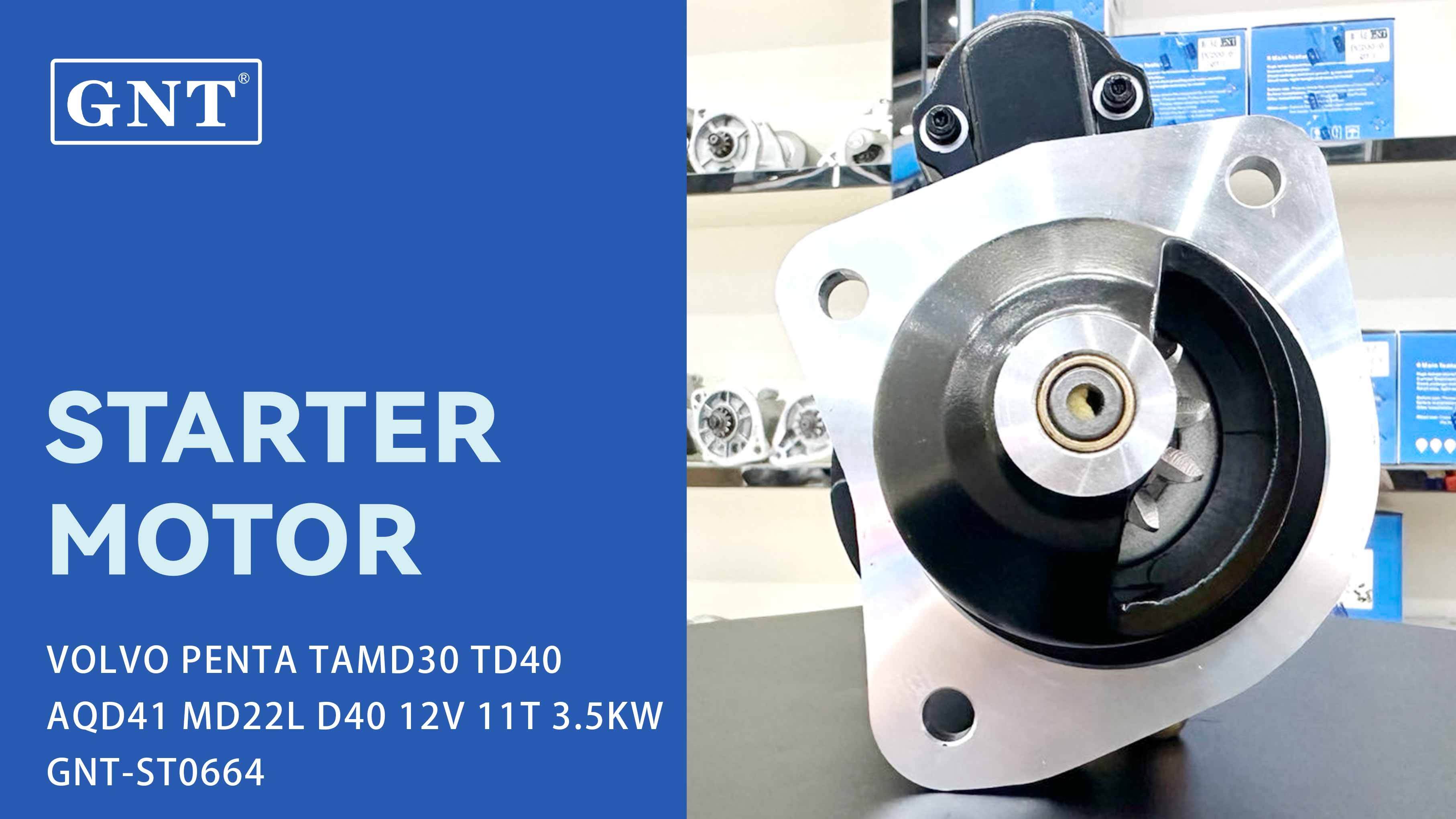 12V 11T Starter compatible with VOLVO PENTA TAMD41 AQD41 MD30 Engine 184202 455537 D9R116 D9R144 1359119 1367049 188486 3581774 3803118 3803200 3803386 8599252