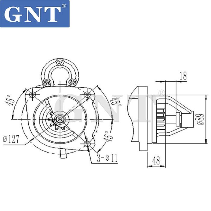 12V 10T GNT Starter for JOHN DEERE 4039DF Engine STZ0968BW STZ0968XY 443115142740 9142740 MS486 STD0968WA 0230001830 0230001870 35259690 STR7054 50-8406-2
