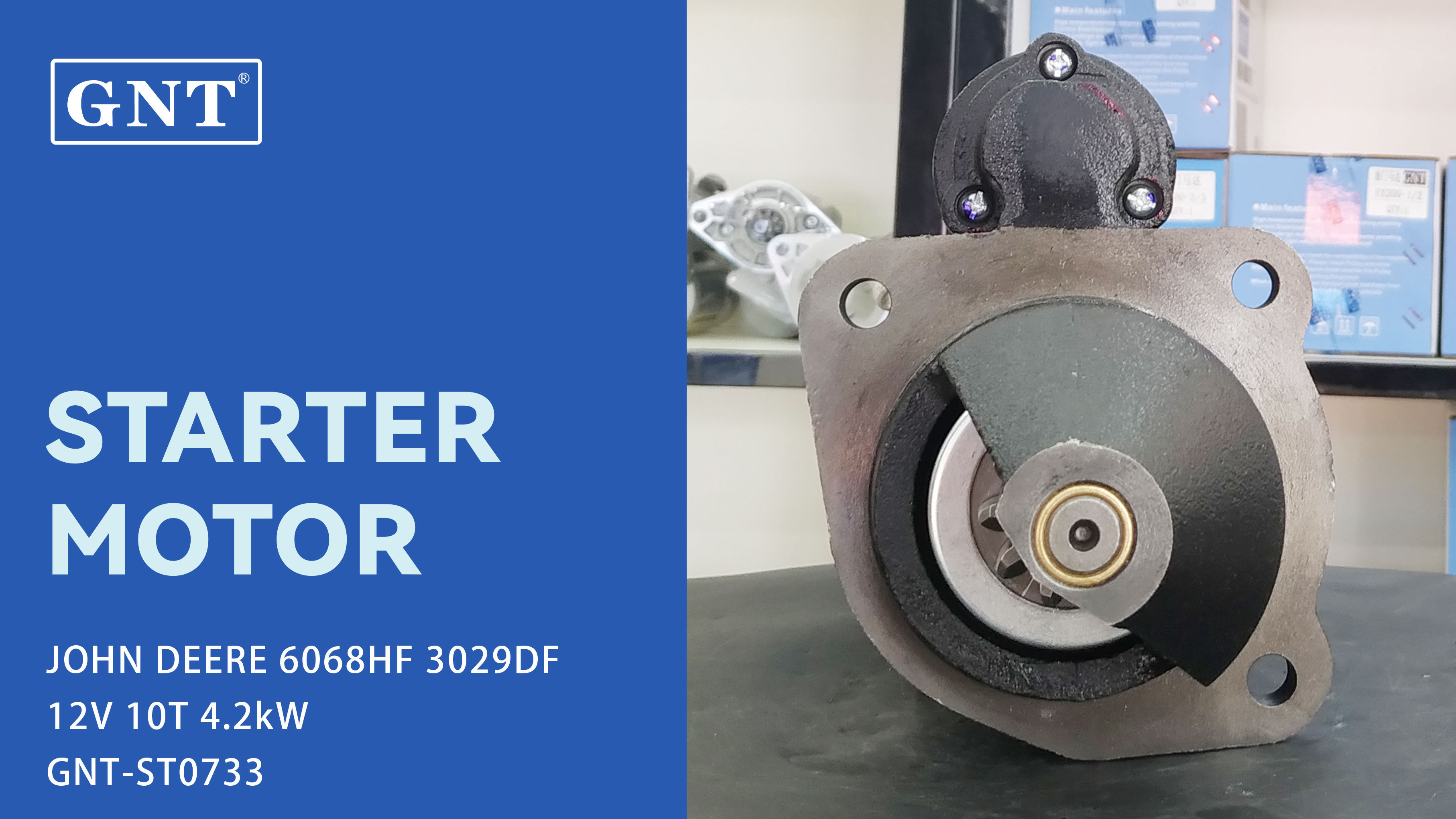 12V 10T GNT Starter for JOHN DEERE 4039DF Engine STZ0968BW STZ0968XY 443115142740 9142740 MS486 STD0968WA 0230001830 0230001870 35259690 STR7054 50-8406-2