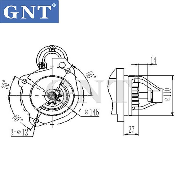 12V 9T Starter compatible with NEW HOLLAND 8061I05 8045.06.208 CASE NEF Engine DRS1220 11370 R1107 R11W 2022507 4169093 4172113 4699705 4702248