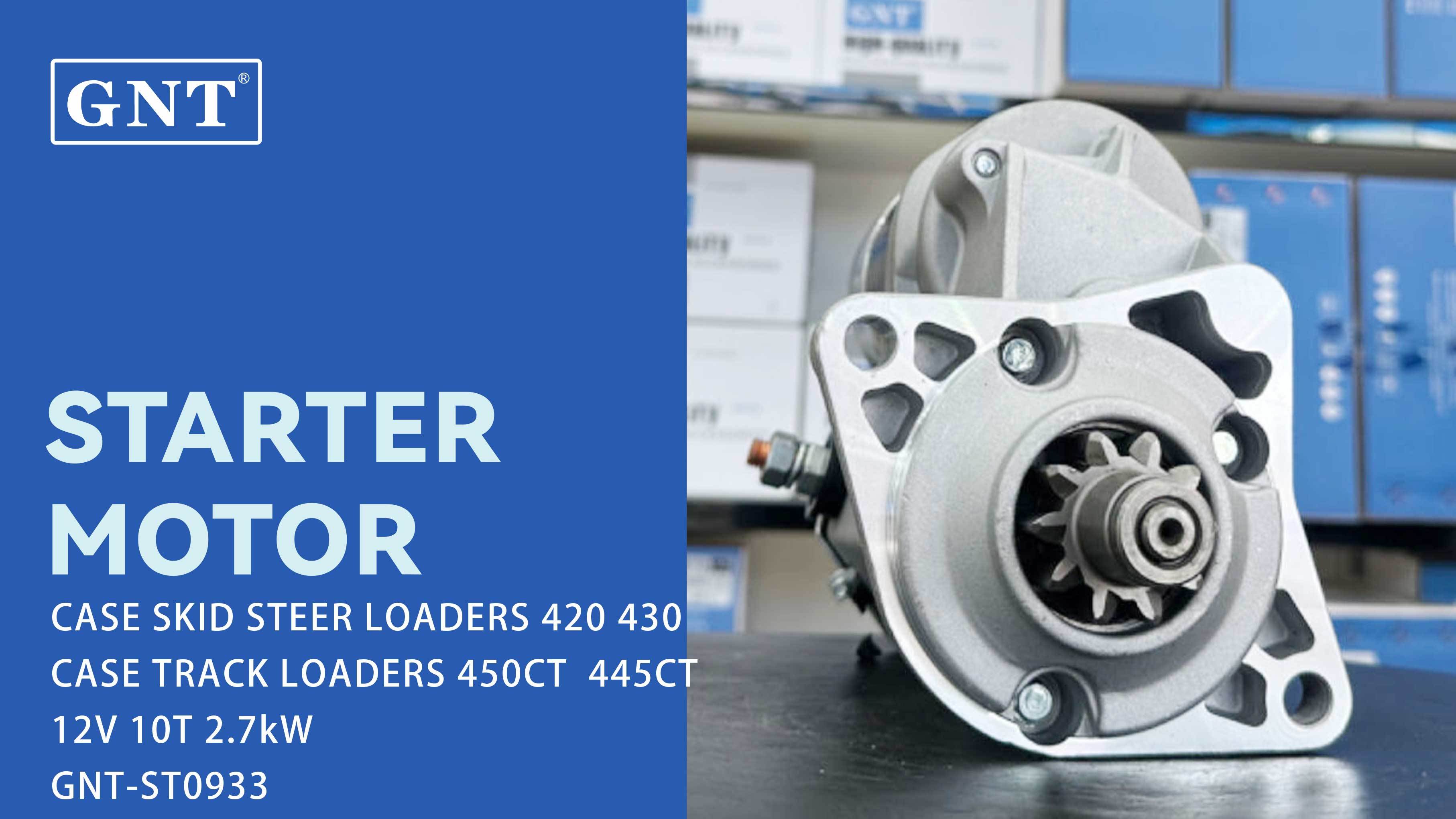 12V 10T Starter Motor compatible with CASE TRACK LOADERS 450 Engine STN7042BL STN7042US STN4224RB STN4224WA STN7042WA 1959854C1 86992395 87040161 19614N 19855N 300N10198Z 300N11067Z