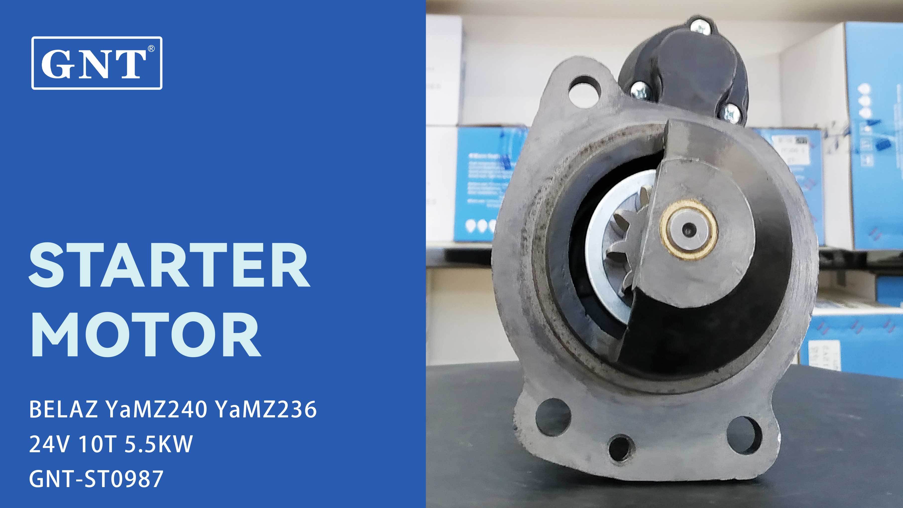 24V 10T Starter compatible with BELAZ YaMZ240 Engine STR4581TJ STR4581ZL MS258 STI4581RB STI4581WA STR4581WA M93R3110SE M93R3110SE-VPP 90404