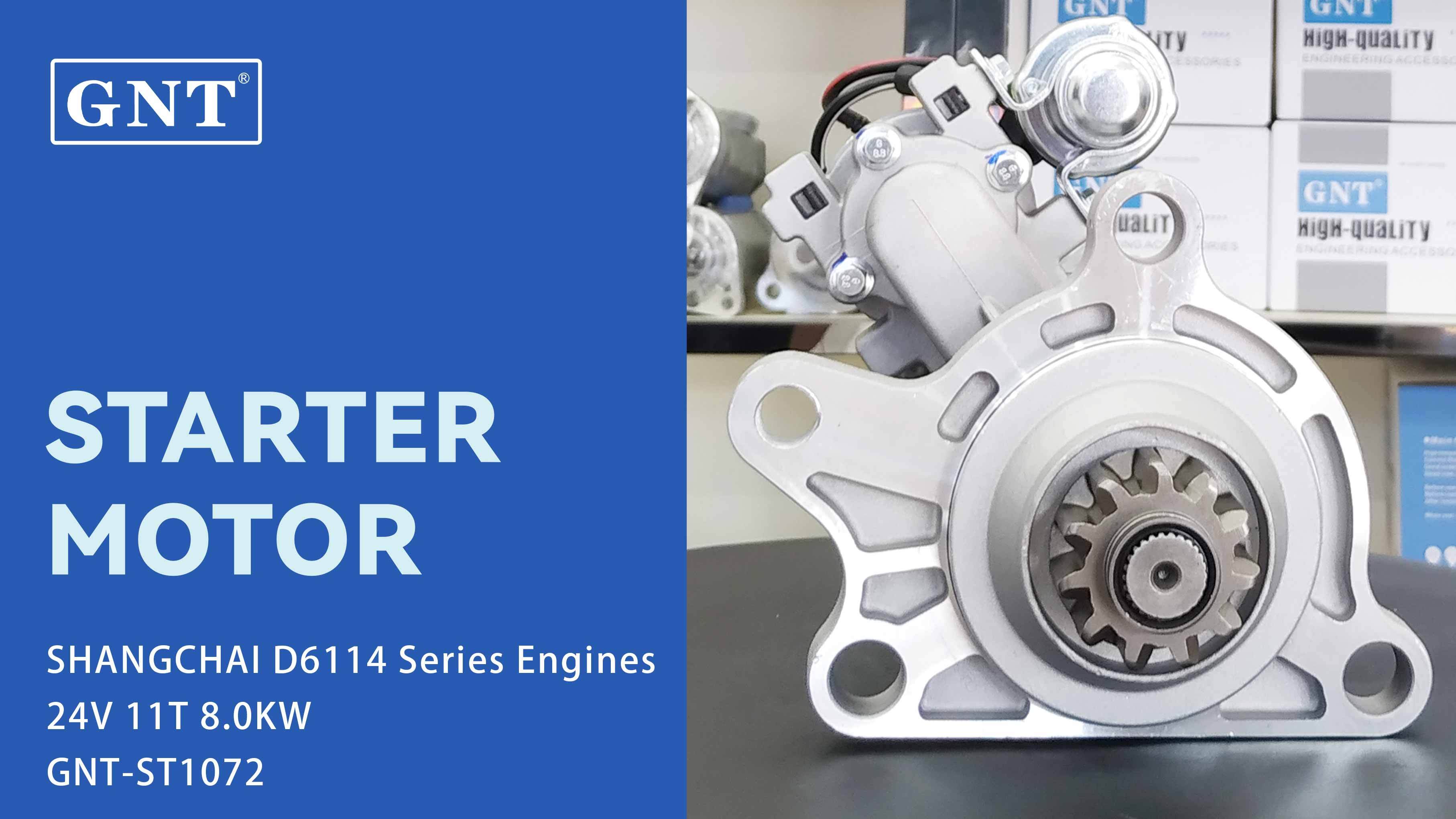 24V 11T Starter compatible with SHANGCHAI D6114 Engine 4110000997293 4110001002077 5483546 STD3022MH STD3022UW STD9022UW STM3022UW STM9022MH