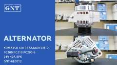 24V 40A Alternator compatible with KOMATSU 6D102 PC200-6 Engine 3863161 4063625 5521052 1012114310 1022112820 1022119060 8EL738212131 6008613410 6008613411 6008613420