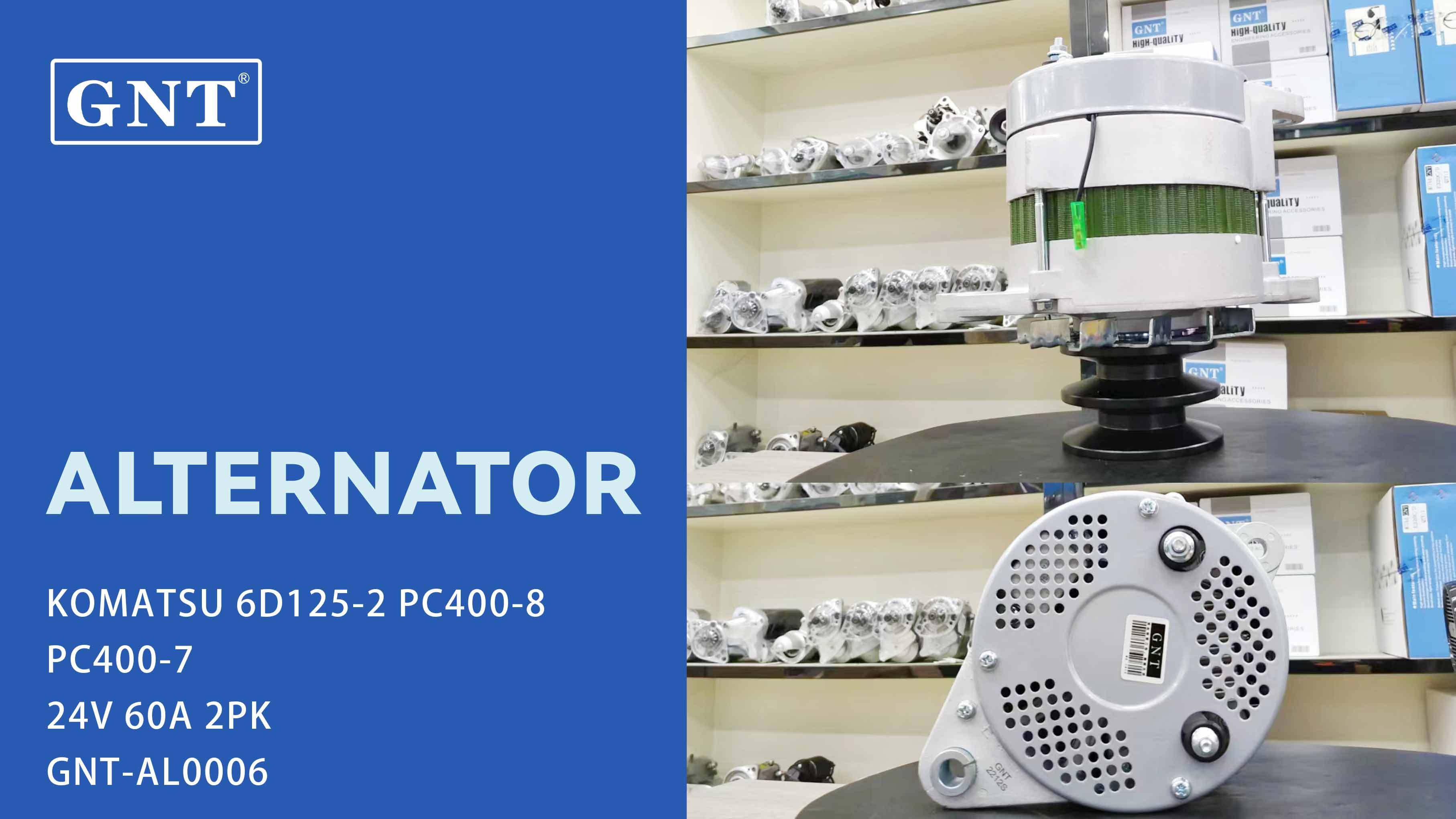 24V 60A Alternator compatible with KOMATSU 6D125-2 PC400-7 Engine 6008256150 6008256250 6008256560 sa6d125 ALK4250SK ALW4250LK ALW4250MA ALW4250SK ALW5250SK