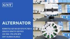 24V 90A Alternator compatible with KOMATSU GD6553 D65PX15E0 Engine 6008259720 6008259730 6008619120 6008619121 6008619122 ALK8230 ALK9230YJ ALN9230LP ALK9230WA 0350008030 0350008040 0350008350