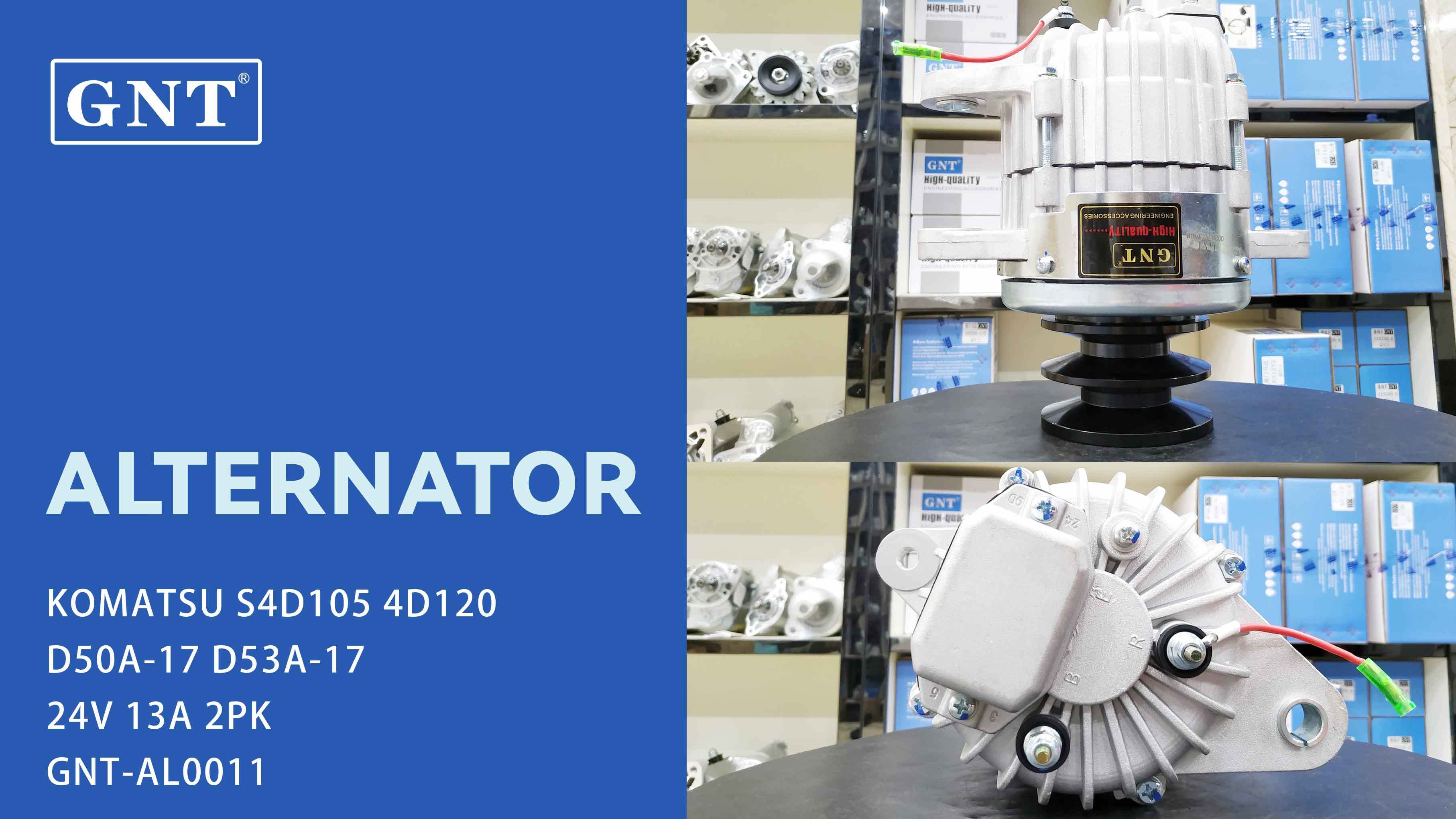 24V 13A Alternator compatible with KOMATSU 4D120 D4 Engine 6008213571 6008213580 ALK0977LK ALK0977LP ALK0977SK ALK0977UX ALK9977LP ALK0977WA 0330002200 0330002280