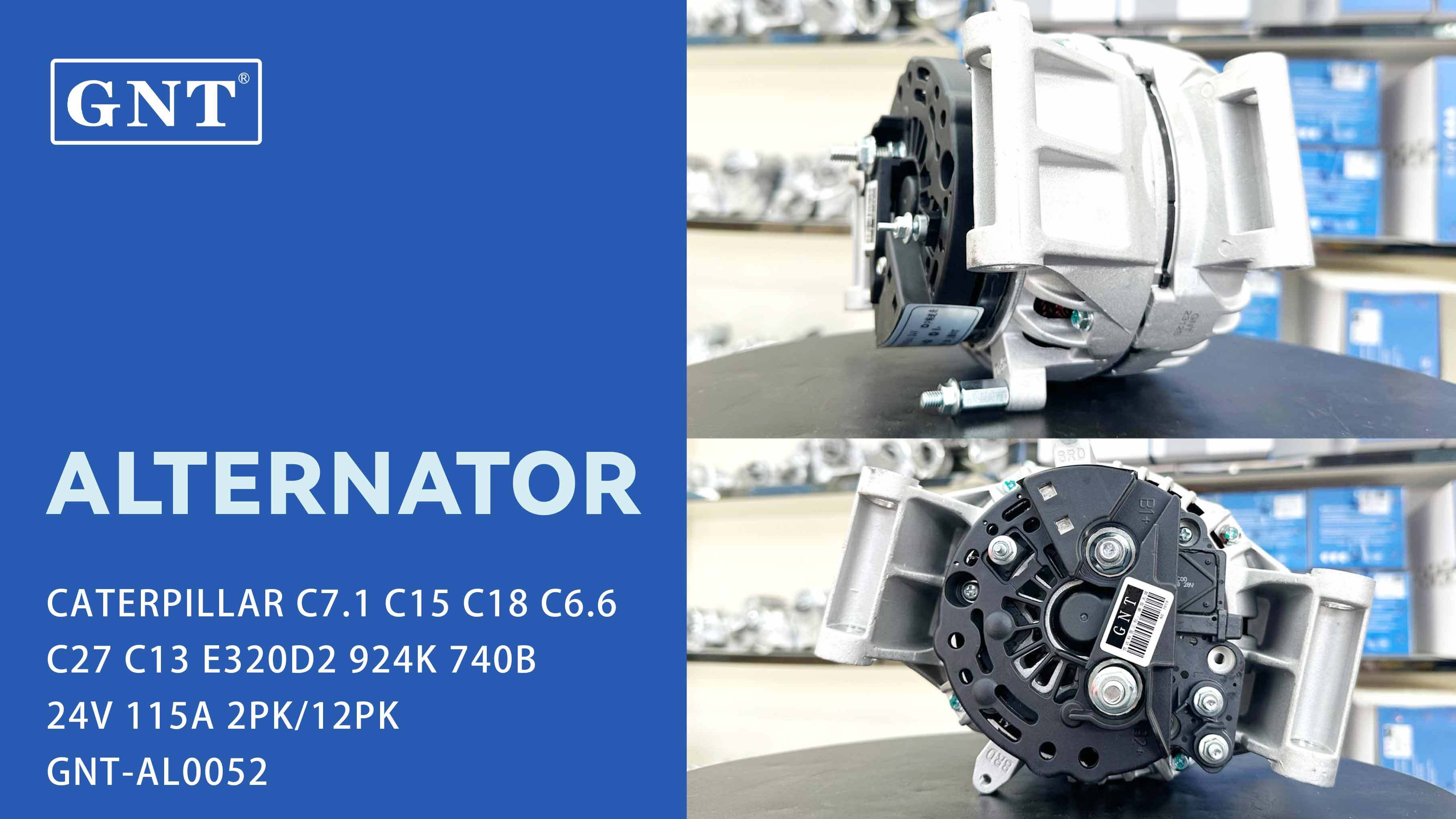 24V 115A Alternator compatible with CATERPILLAR C7.1 E320D2 Engine 0124655297 1986A01021 116519 CAL10697AS CAL10697ES CAL10697GS CAL10697OS CAL10697RS