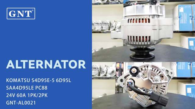 24V 60A Alternator compatible with KOMATSU S4D95E-5 6D95L Engine 114113 CAL40611AS 4063626 4063913 5521053 1012114050 1012117960 1022114050 9761219796 6008616410 60086164102 6008616420