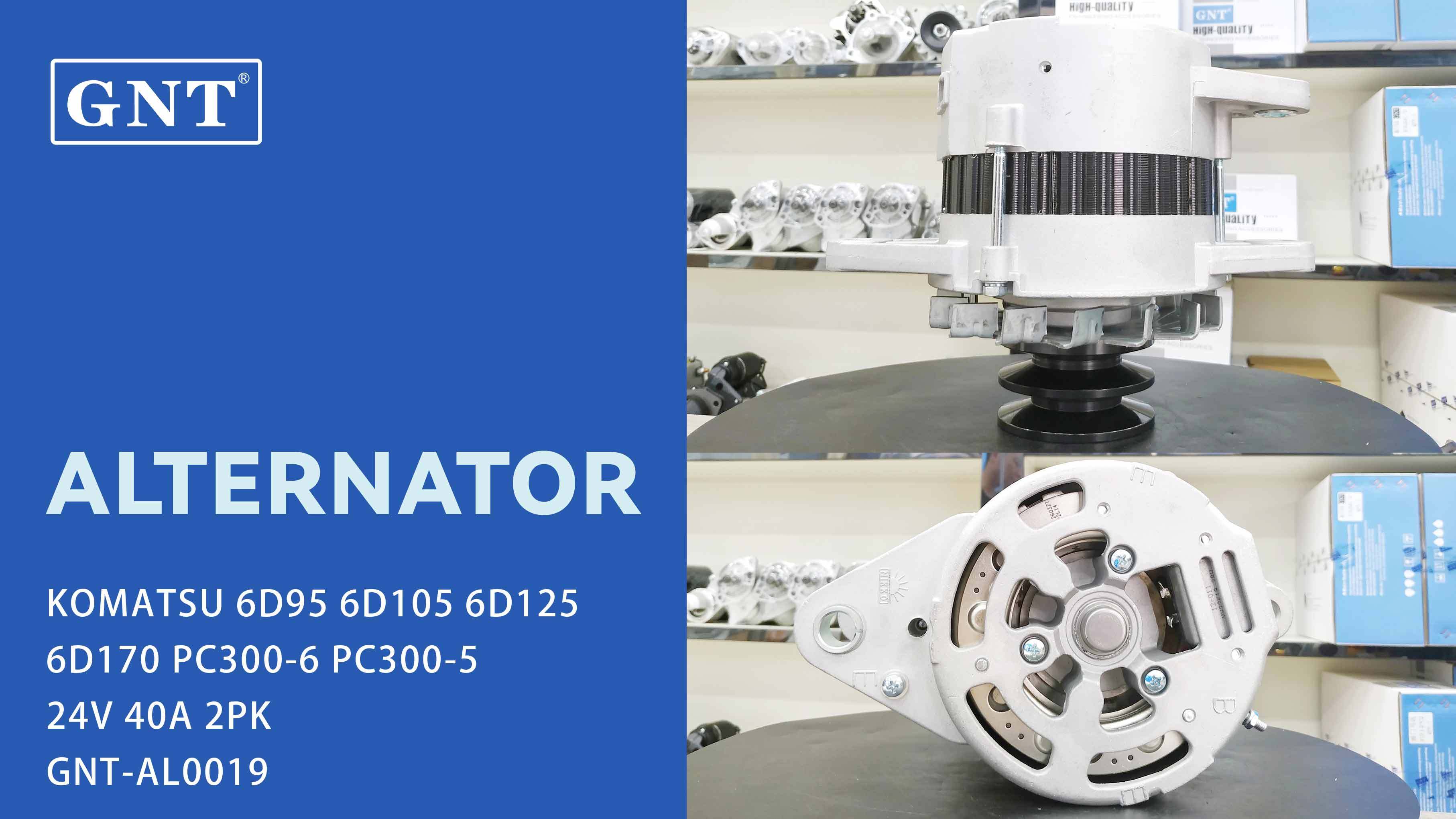 24V 40A Alternator compatible with KOMATSU 6D95 Engine 71440321 ALK0177LP ALK0177MA ALK0177SK ALK9177LK ALK9177LP ALK0177RB ALK0177WA