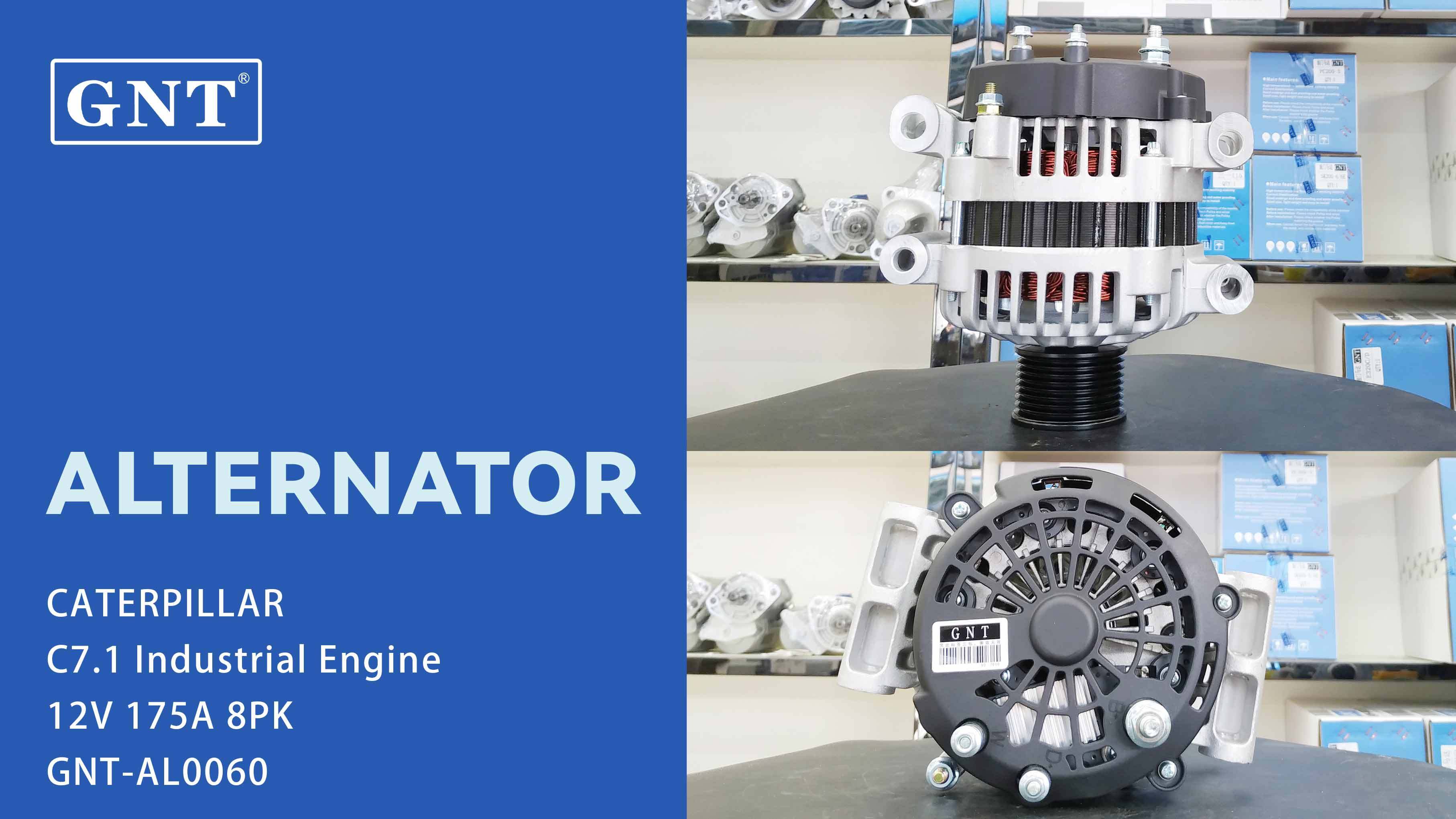 20R3598 20R3599 Alternator 12V 175A Compatible with Caterpillar TH366C TL943D TH3510D Telehandler - Replaces 3218928, 8600376, ALD4062ML