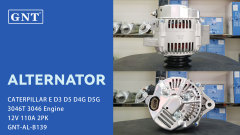 12V 110A Alternator compatible with CATERPILLAR 3046 D3 D5 Engine 0210800510 1022113030 DAN2034 ALN3000LK ALN3000UX 32B6803300 12875N 301N22378Z