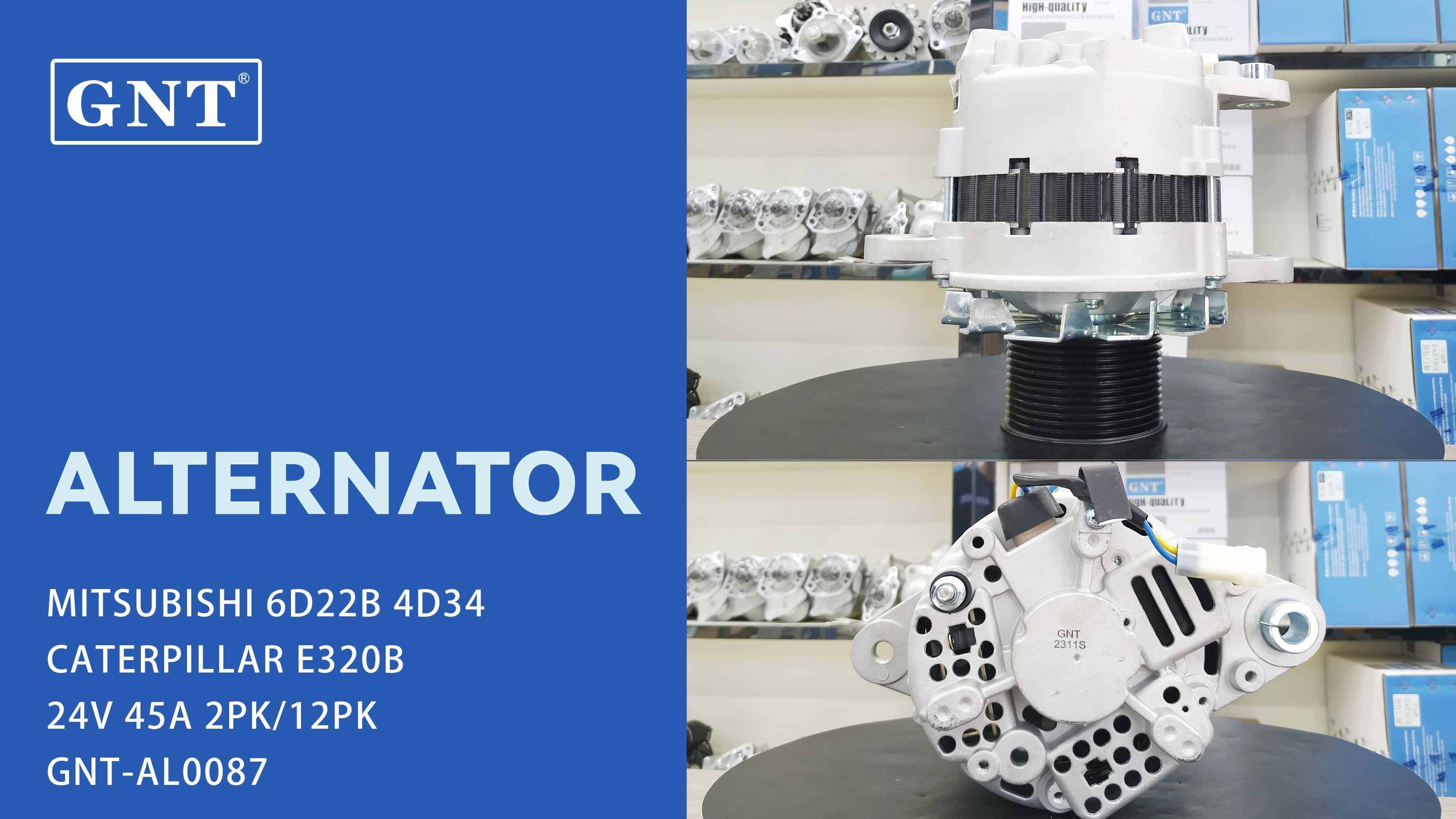 24V 45A Alternator compatible with MITSUBISHI 6D22 4D34 Engine ALM9686SK LRA02994 LRA2994 3436801100 A004TU3088 A4T66686 A4TU3088 ME017632 ALM4686WA