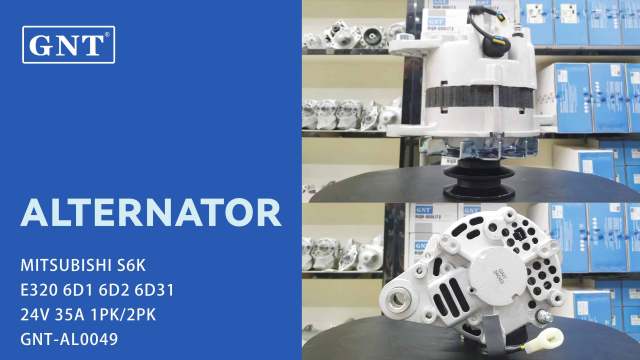 24V 35A Alternator compatible with MITSUBISHI S6K E320 E200B Engine ALM6165LK ALM6165UX A0045T70383 A005T70383 A5T70383 ME049165 TA000B05801