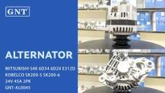 24V 45A Alternator compatible with MITSUBISHI S4K E312D Engine ME150693 ME192607 ALM3497WA VAME017614 20130224 ALT3105 600299 600823 12602N