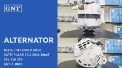 24V 55A Alternator compatible with MITSUBISHI SY245 D06FR 4M50 Engine ALM0157SK ALM0157UX ALM6157BS 0434345500 0434345600 3436302300 3436802300 A004TU3487