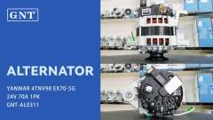 24V 70A Alternator compatible with YANMAR 4TNV98 EX70-5G Engine 129E2077201 E0002608843 MIU803012 600136 A0002616028 129E2077200