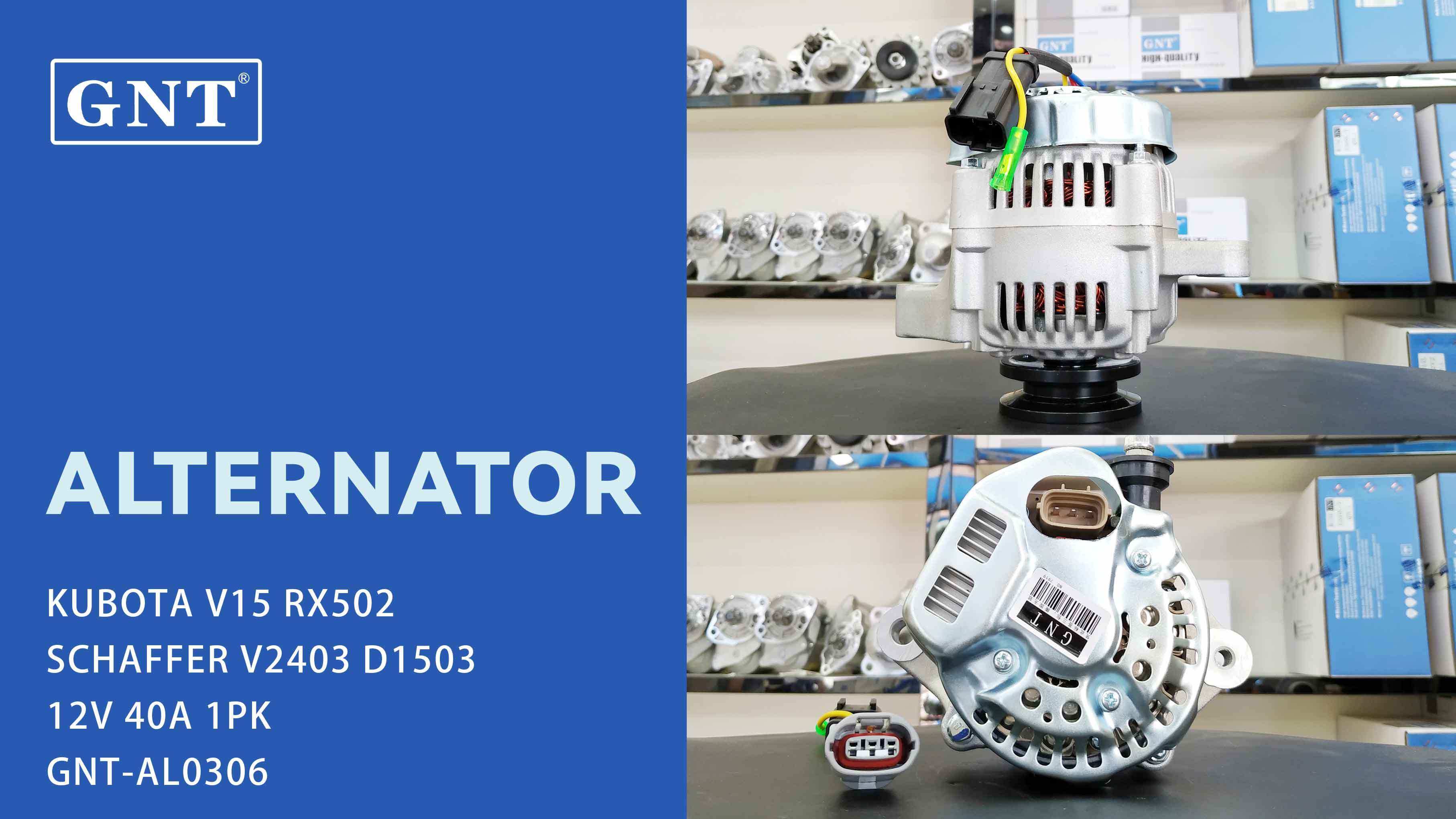 12V 40A Alternator compatible with KUBOTA V15 RX502 Engine 1012111170 1012111380 1022110010 DAN2028 DAN2039 AM879908 AUC13336 LVA12357