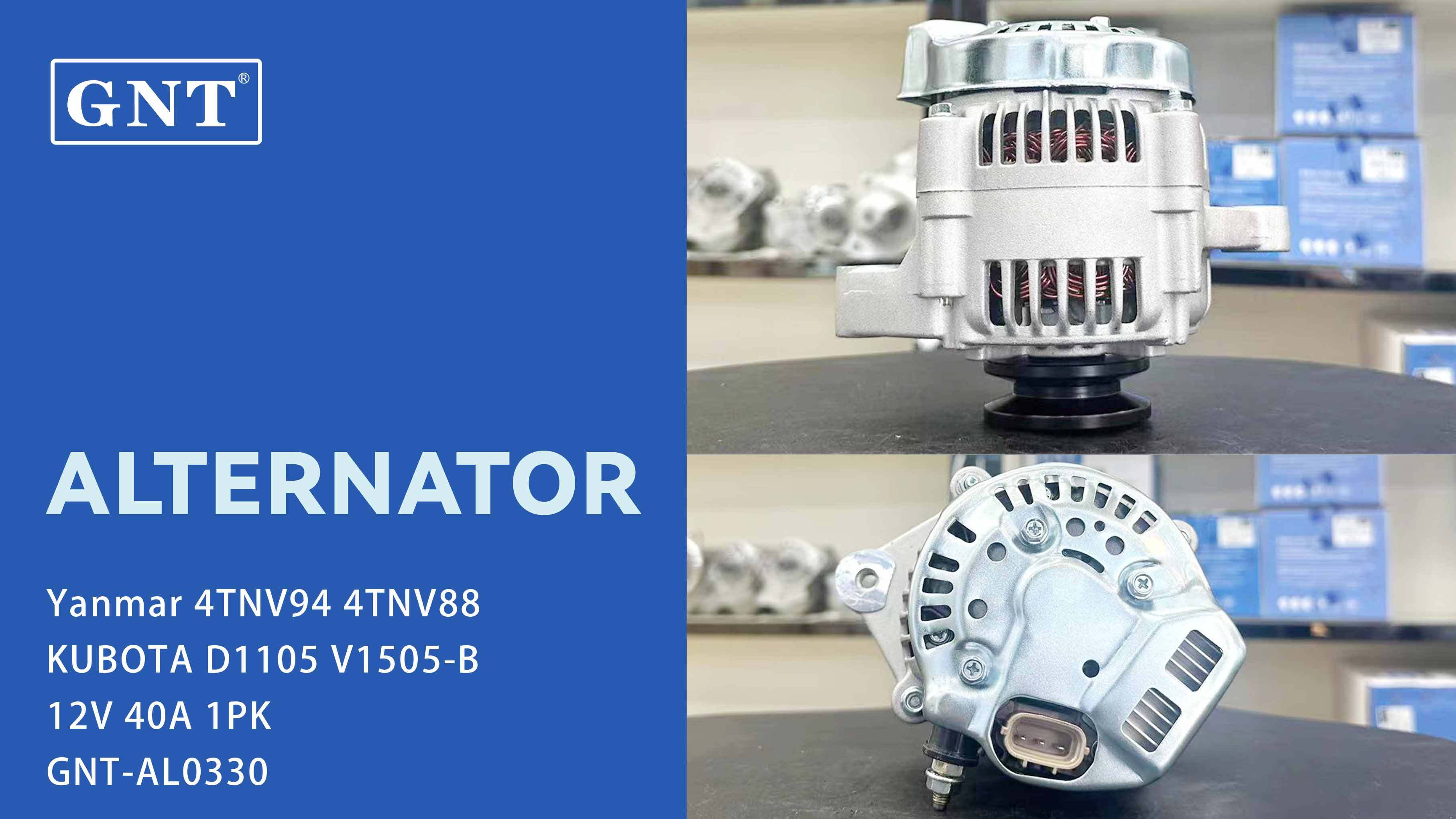 12V 40A Alternator compatible with KUBOTA D1105 V1505 Engine 1963064010 1963064014 1G88264013 1K57464015 1K57464016