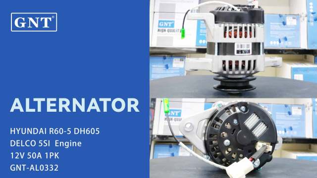 12V 50A Alternator compatible with HYUNDAI R60-5 DH605 DELCO 5SI Engine LR140721 LR140721B LR140721C LR140721D LR140721E LR140727 11983677210 AM878581 AM880733