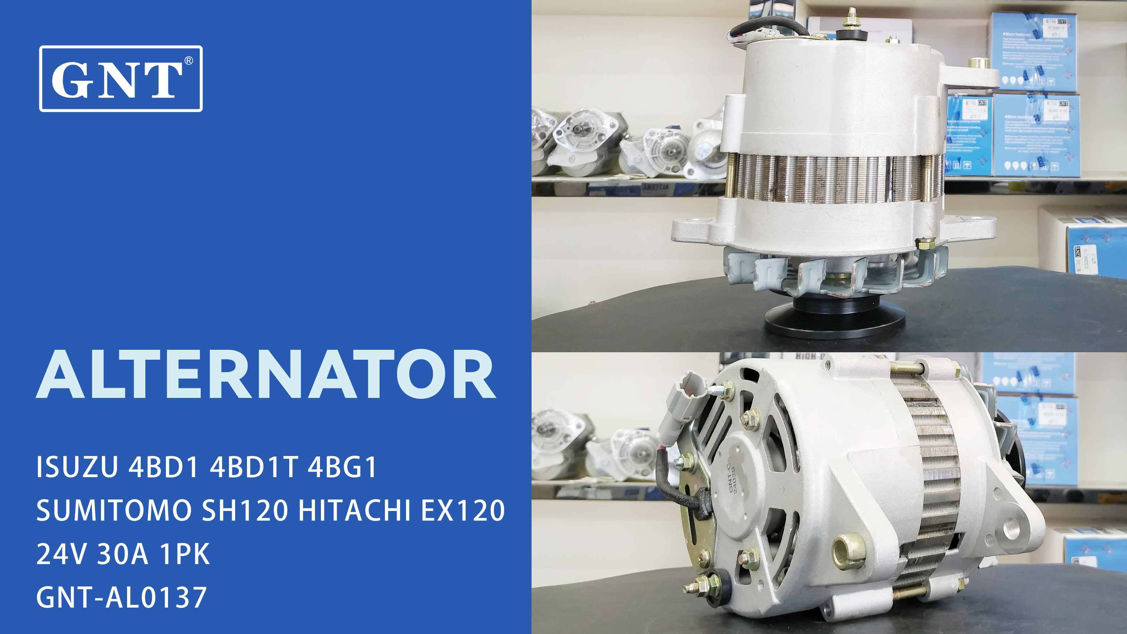 24V 30A Alternator compatible with ISUZU 4BD1 4BG1 Engine 112168 897022210 897022211 8970222110 8970222111 8970222112 897022212