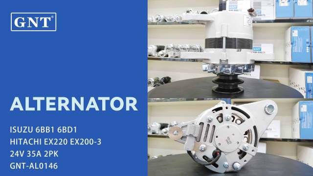 24V 35A Alternator compatible with ISUZU 6BB1 6BD1 EX200-3 Engine CAL50603AS 1812003590 1812004400 1812004401 1812004402