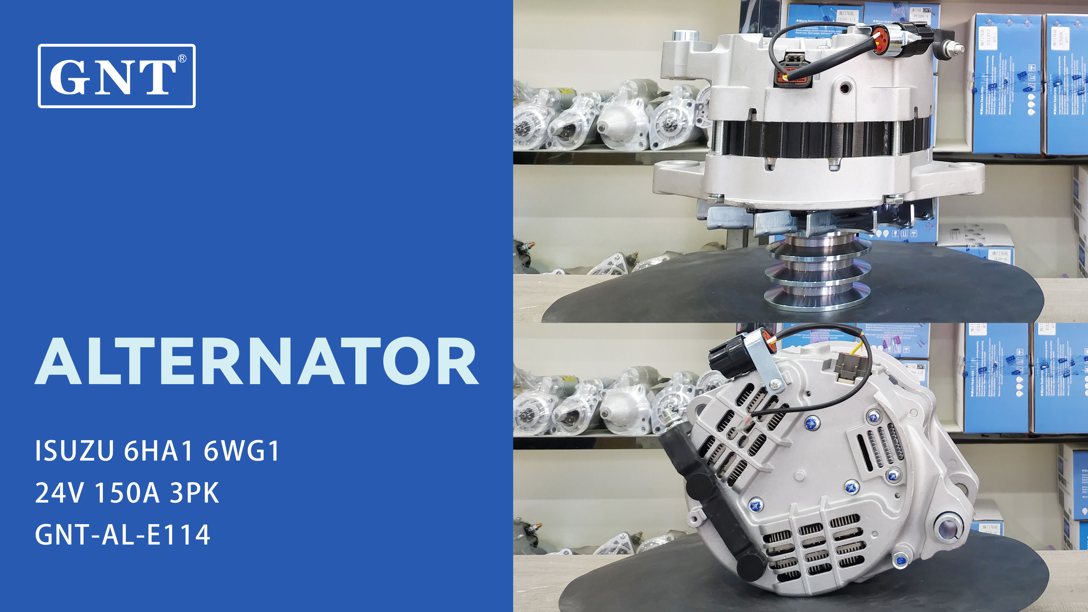 24V 150A GNT High Quality Alternator compatible with ISUZU 6HA1 6WG1T Engine 1812005910 1812006382 A009TU5182 A9TU4084 A9TU5182