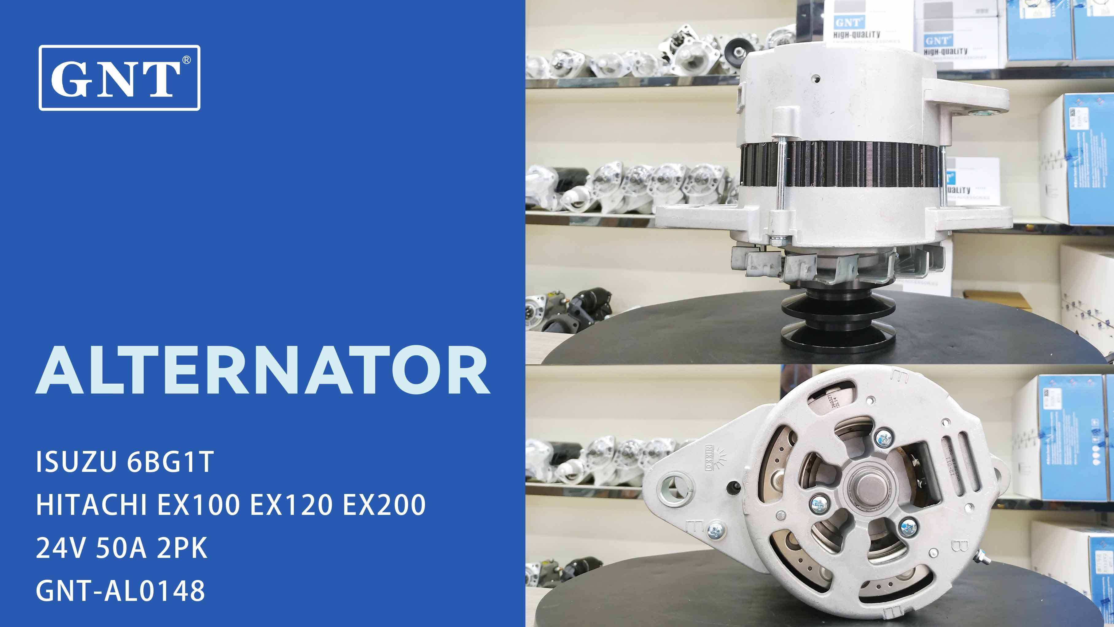 24V 50A Alternator compatible with ISUZU 6BG1T Engine 1812003660 1812003970 1812004001 1812005775 8972202980 71427200 71436100 71440321