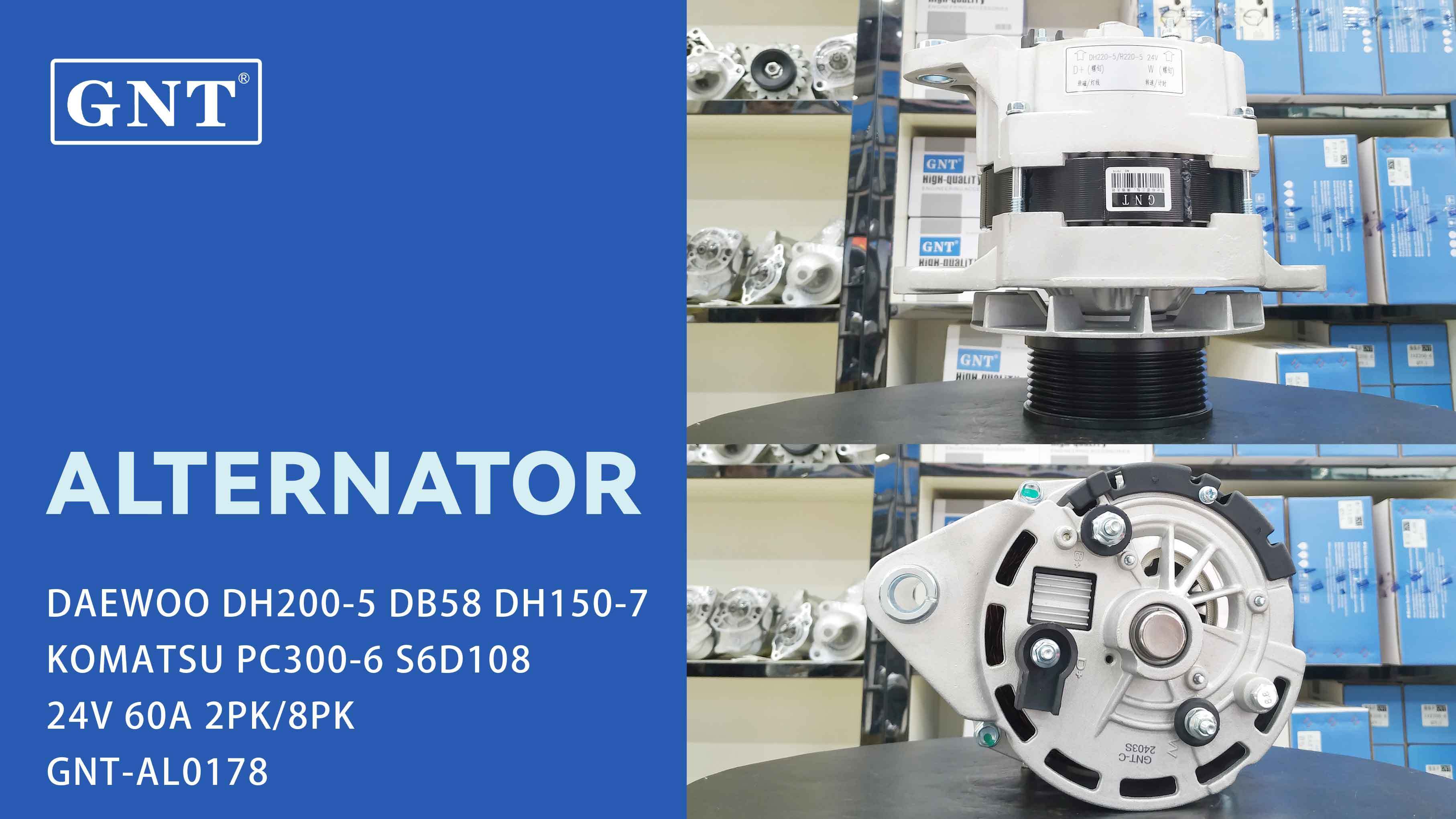 24V 80A Alternator compatible with DAEWOO DH220-5 Engine 25026006 25026006C RK390045 RK39005 30090100071