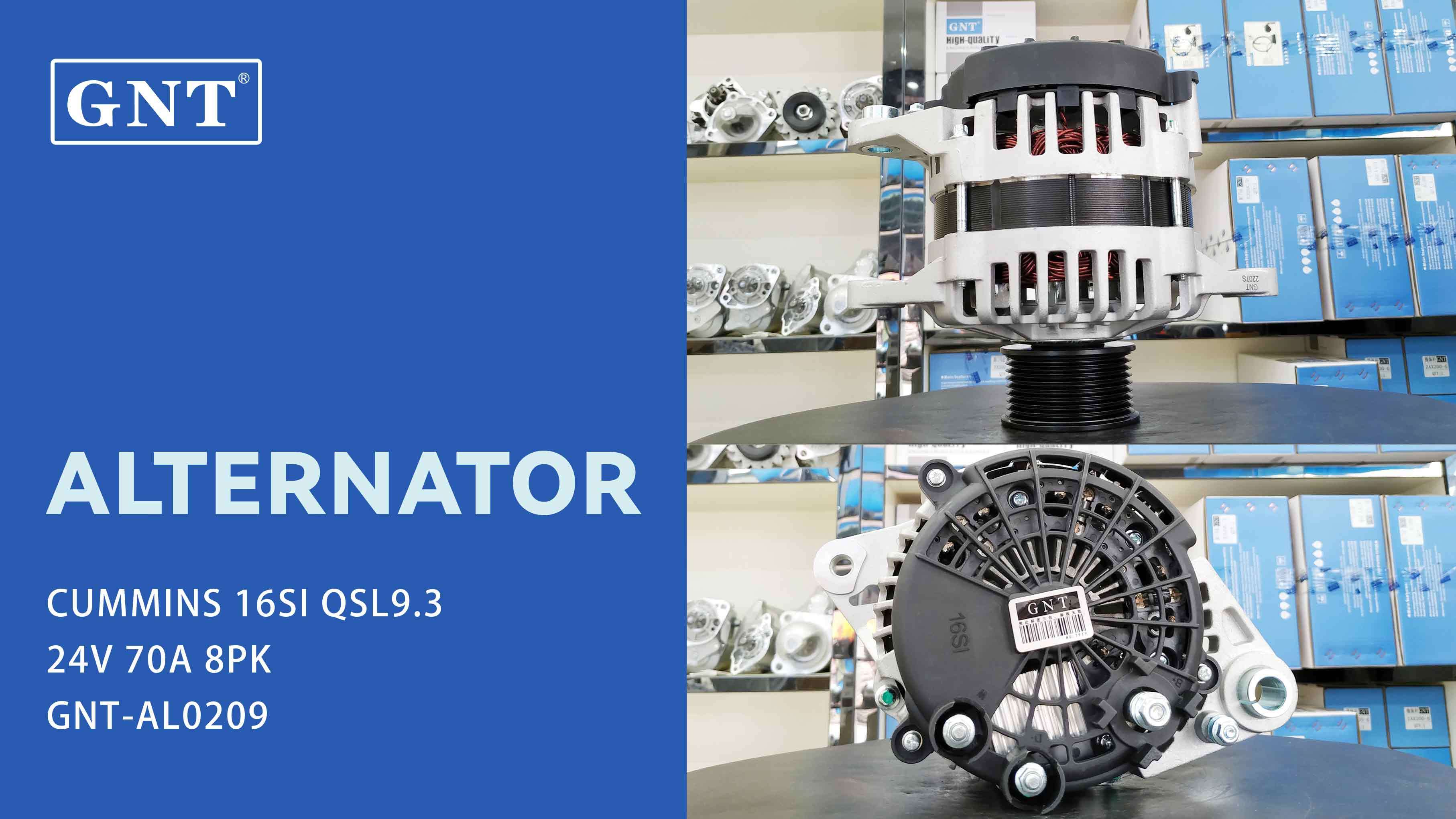 24V 70A Alternator compatible with CUMMINS 16SI QSL9.3 Engine 5310736, 5349844, 8600595