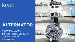 24V 80A Alternator compatible with VOLVO D6D DH12D340 Engine AT387573 1182405 1182771 MG800 11170134 11170321 15063541 17204335