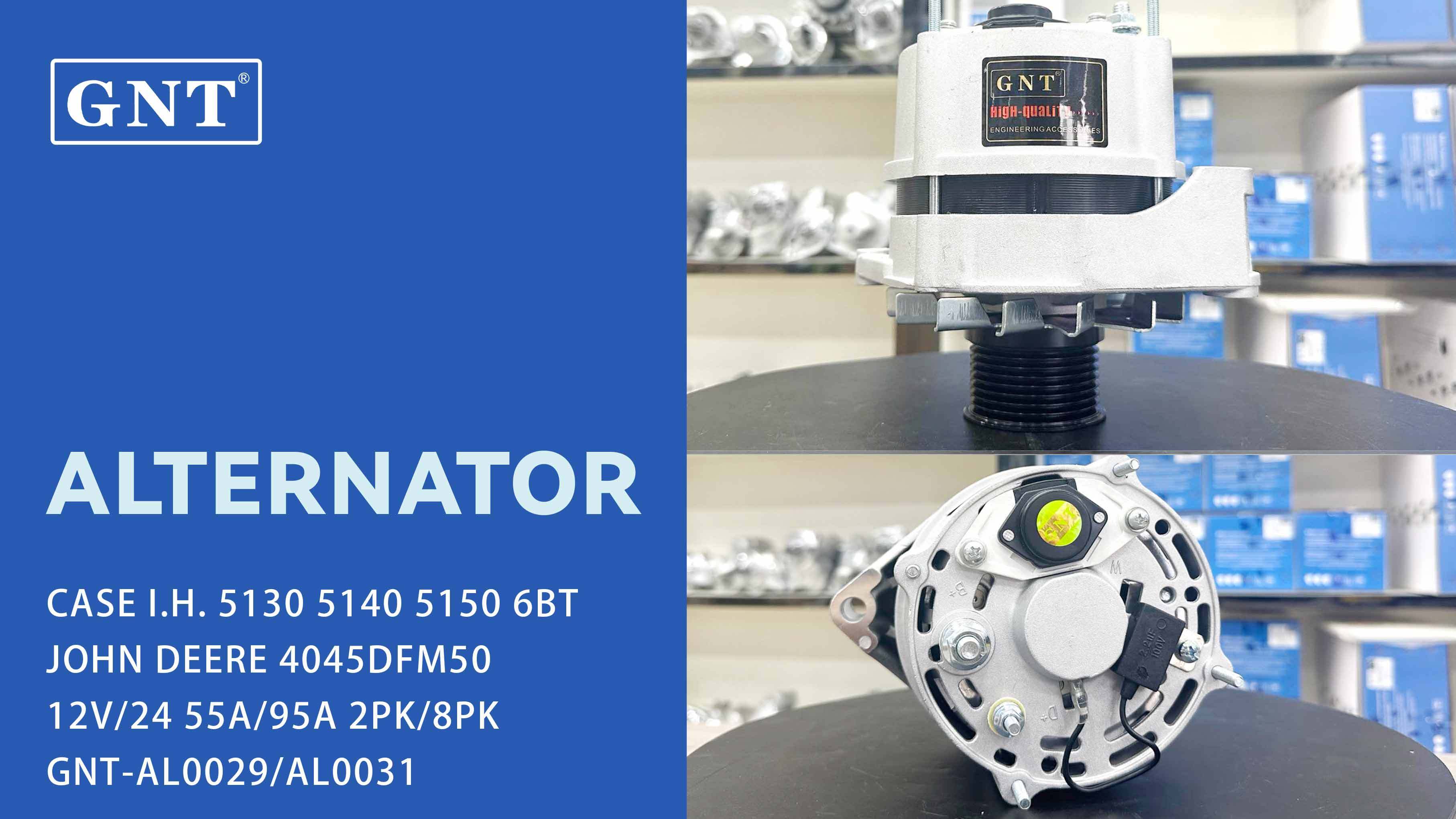 12V 95A Alternator compatible with CASE 6BT 4045DFM50 Engine 9X0341 PX0341 19093025 DRA0044 DRB0280 DRB0280N 700716128 87745604