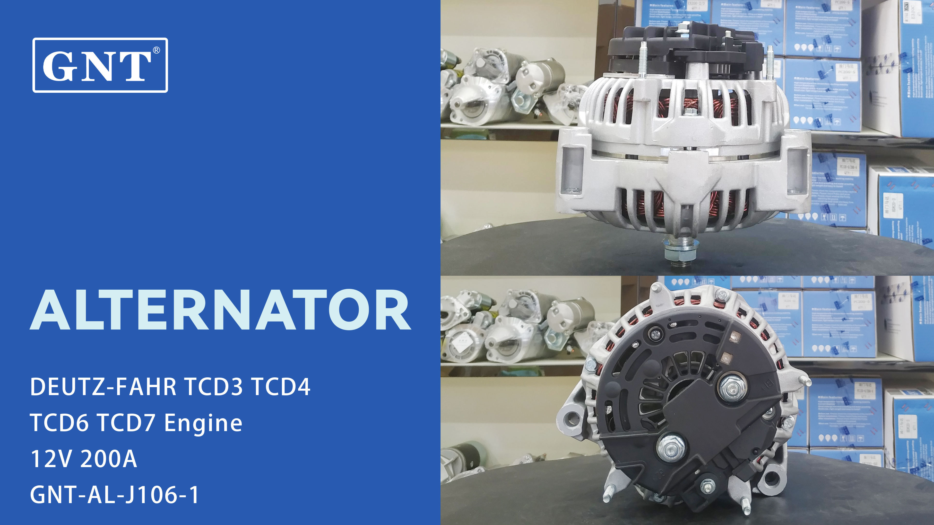 12V 200A Alternator compatible with DEUTZ TCD3 Engine AAN5302 AAN5346 AAN5511 AAN5797 AAN8186 IA1215 AH212040 AH229090 AXE17691 SE501826