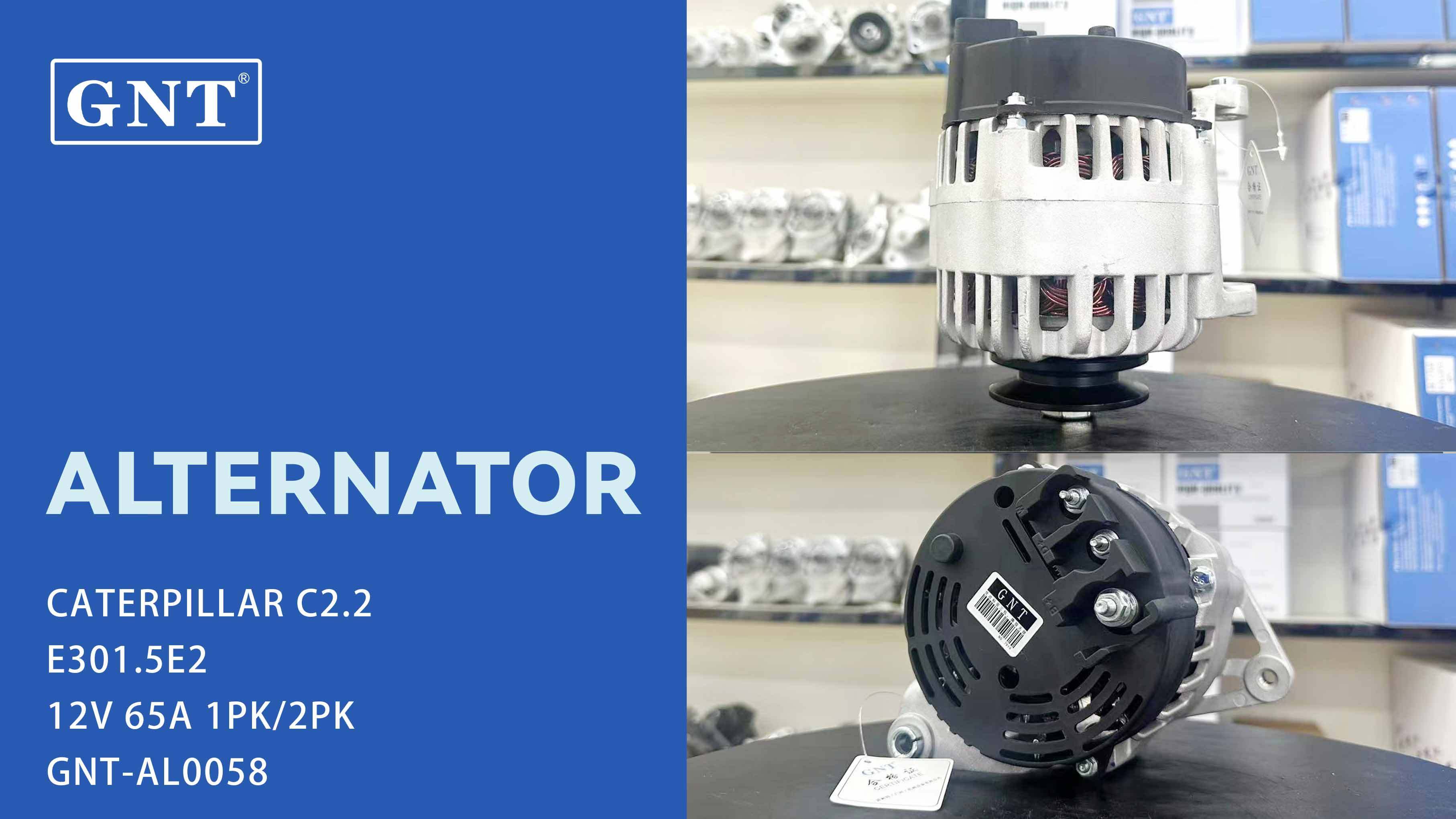 12V 65A Alternator compatible with Perkins 526S Engine 2253142 2253143 3053661 3397767 3943496 DRA0027 DRA0264 DRA3668