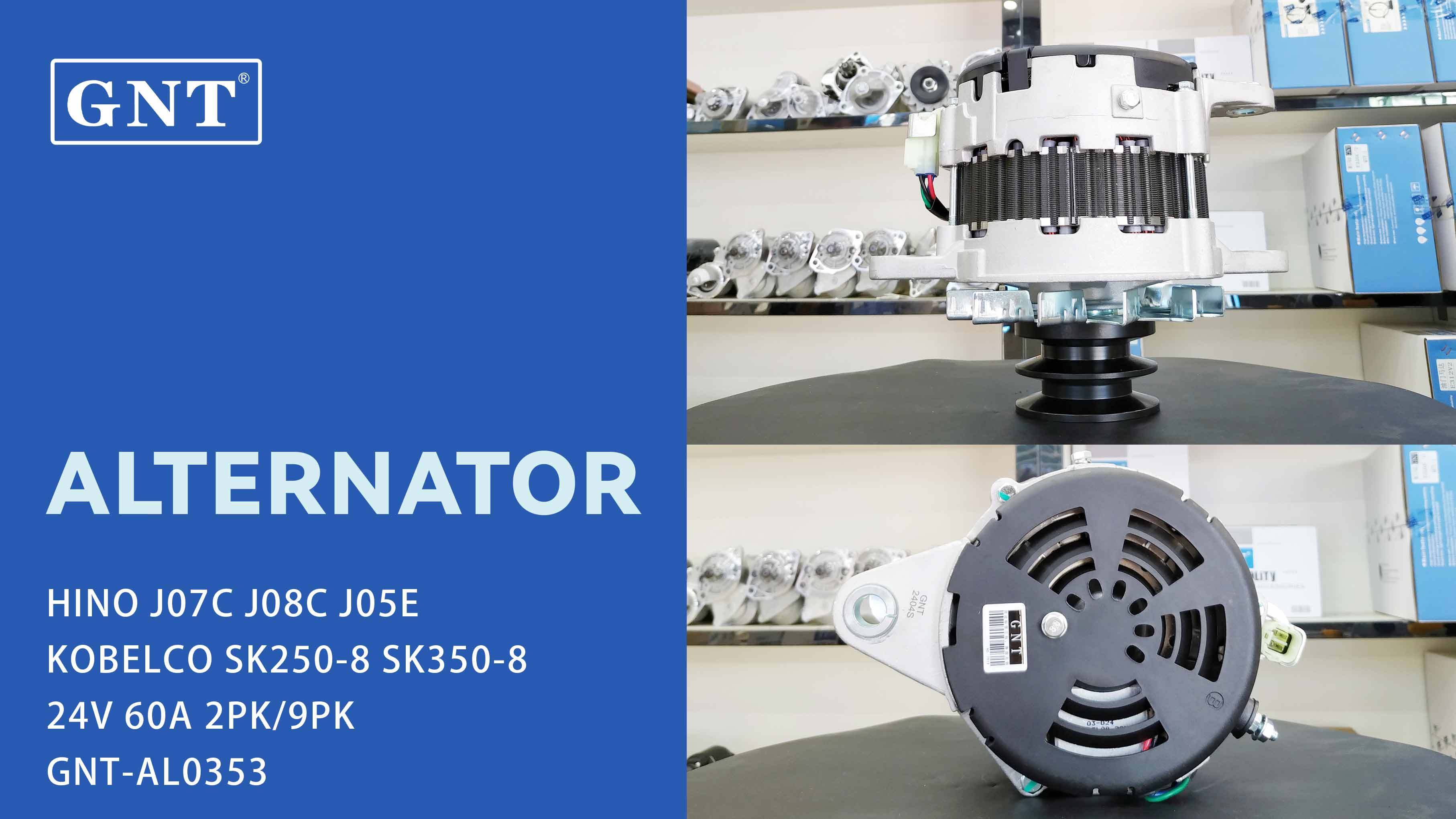24V 60A Alternator compatible with HINO J07C J08C Engine 270401982 270401983 270402191 270402250 02011520110 02011520111 02011520112 02011520113 02011520114