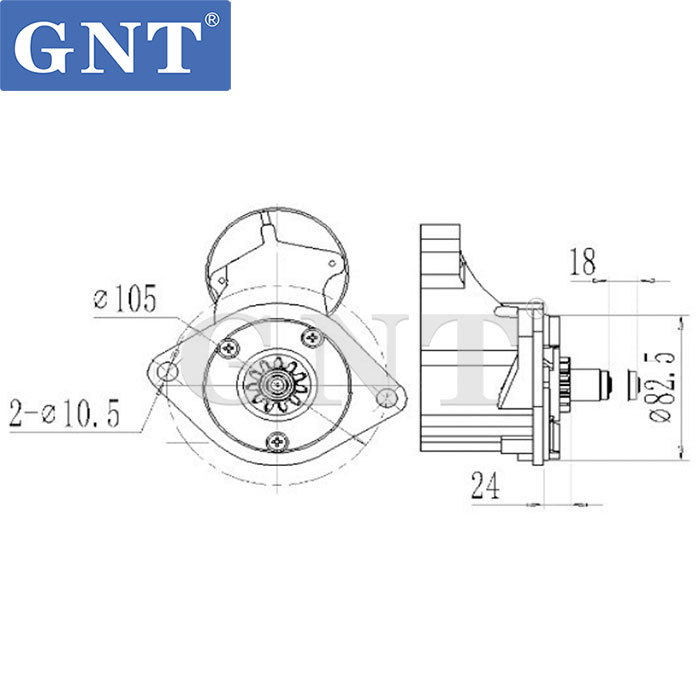 24V 11T Starter motor for KUBOTA V2405 1280004783 STN2864ML STN2864SK 1987263010 1987263013