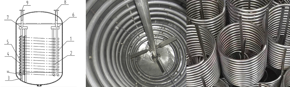 photo of coil pipe in the reactor